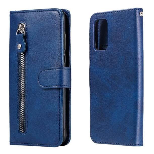 Funda con Cremallera para Xiaomi POCO M3, Carcasa Cartera de Cuero PU con Soporte y Tarjetero