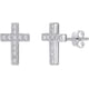 thumbnail image 1 of Pendientes de cruz con circonitas cúbicas AAA brillantes, joyería fina religiosa de plata helada, 1 of 7