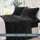 thumbnail image 3 of Juego de sábanas Elegant Comfort, terciopelo, felpa, franela, Cal King, color negro, 3 of 9