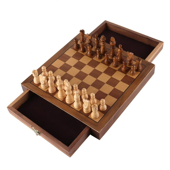 Juego de ajedrez GSE Games & Sports Expert 10 de madera magnética con cajones