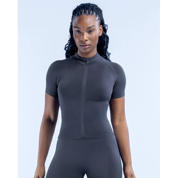 Polera Deportiva Para Mujer Manga Corta Con Cierre Dynamic