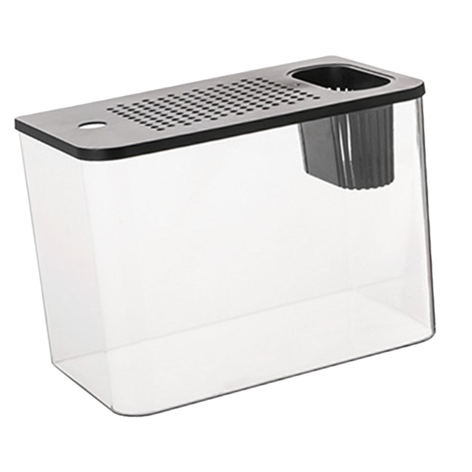 Ioensy - Tanque Para Reptiles, Terrario De Escritorio, Vista Clara, Hábitat De Tortuga, Hábitat Para Serpiente, Tapa Negra