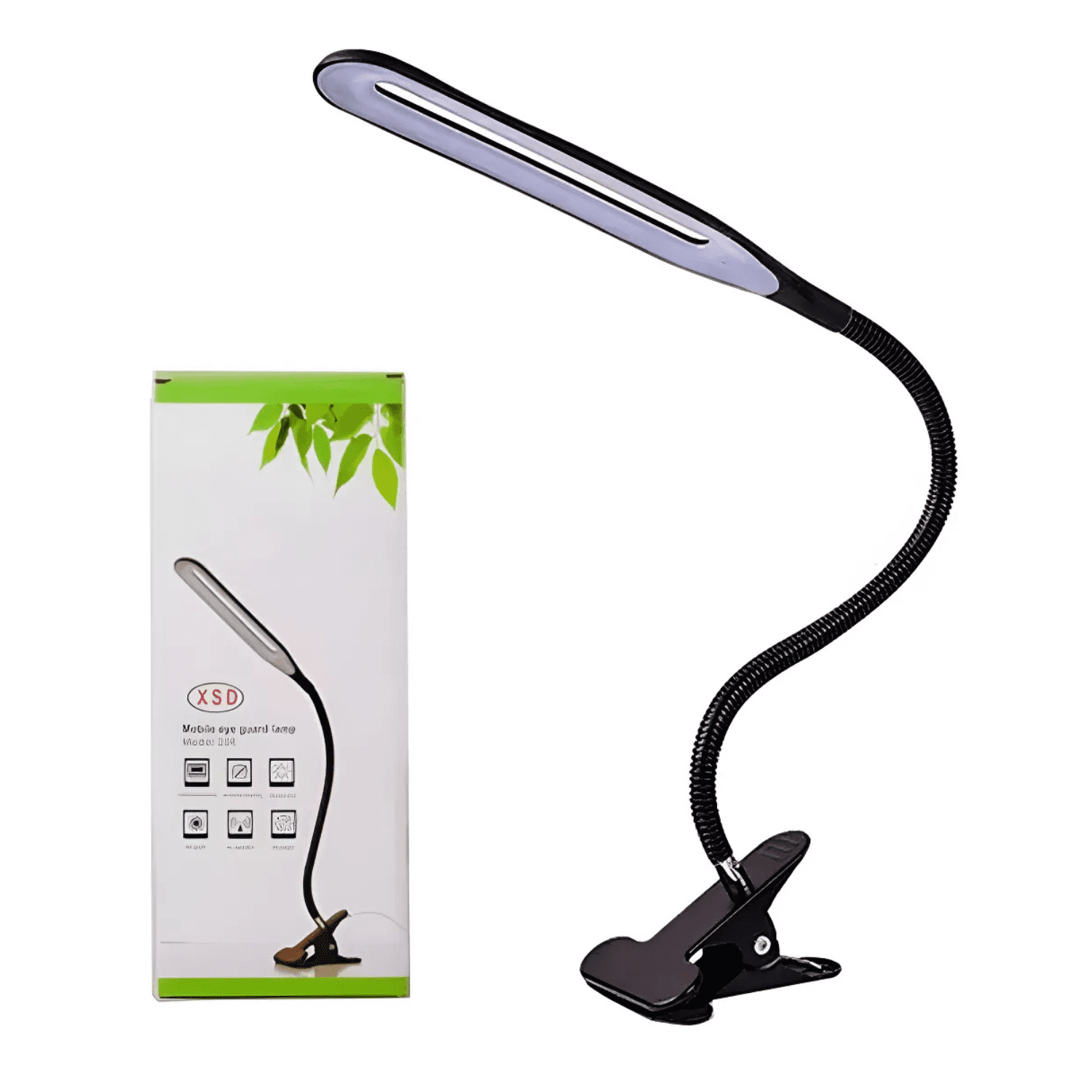 Genérico - Lámpara De Escritorio Portátil Brazo Flexible Led Usb Negro Blanco Frio