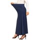 thumbnail image 4 of INSPIRE CHIC Falda Maxi de Maternidad Sirena de Cintura Alta Sobre el Vientre Fruncida Acampanada Suave de Punto Largo Falda de Embarazo XL Azul Oscuro, 4 of 6