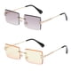 thumbnail image 1 of Gafas de sol rectangulares sin montura retro para mujer y hombre, lentes tintadas, montura de metal dorado, gafas cuadradas vintage sin montura., 1 of 6