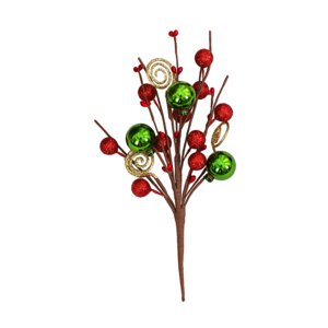 Magideal - 6 Piezas De Púas De Bolas De Purpurina Navideñas Para Decoración De Árboles De Navidad, Púas Para Árboles De Navidad En Para Fiestas, Decoraci Rojo Verde