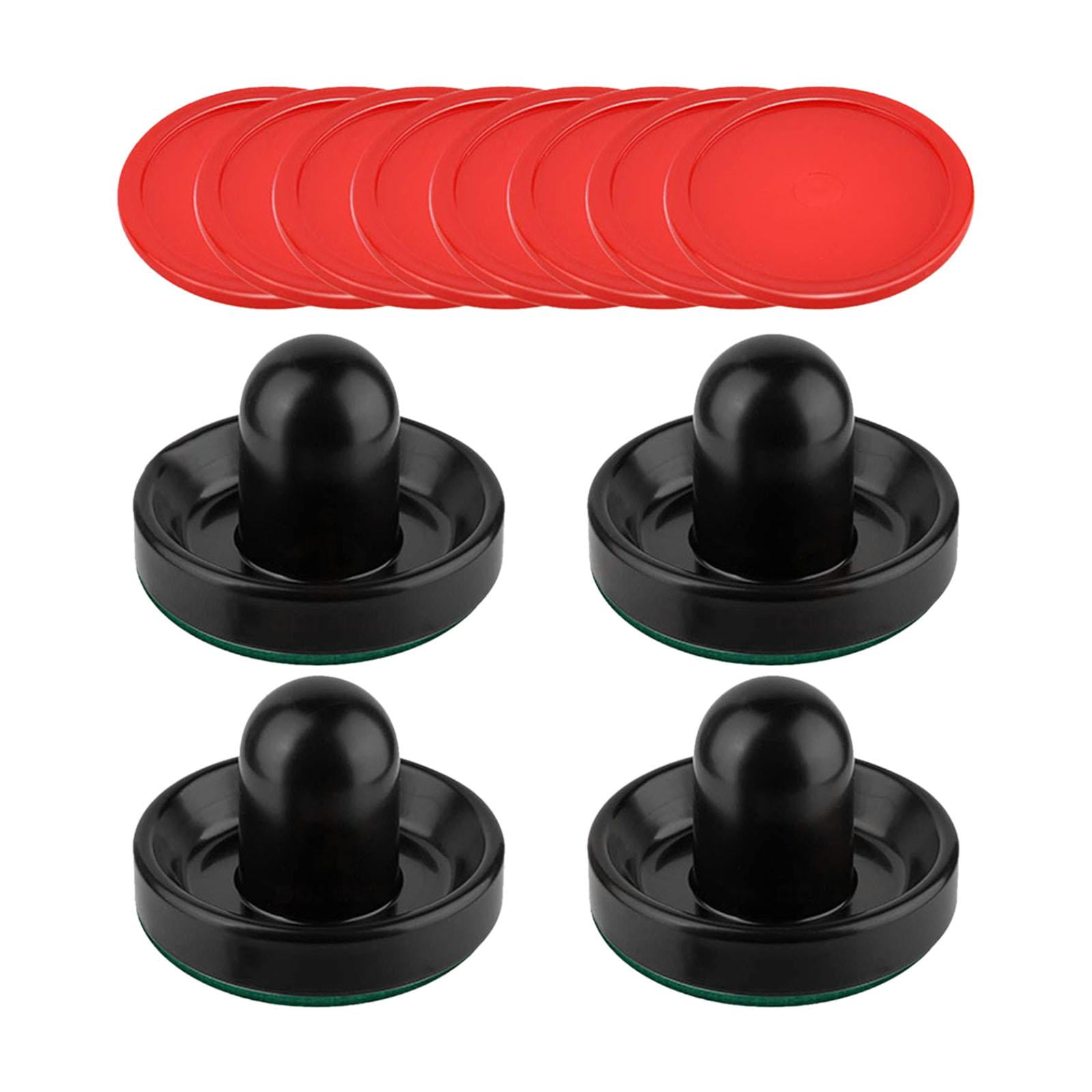 Ioensy - 4 Empujadores De Air Hockey Y 8 Discos De 2,5 Pulgadas Para Mesas De Juegos Familiares Y Fiestas, Color Negro