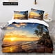 thumbnail image 1 of Beach Ocean Duvet Cover Sunset Hawaiian Waves Tropical Island And Sea Beach Bedding Set Quilt Cover, 1 of 5