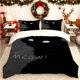 thumbnail image 1 of Black Cat MEOW Printed Duvet Cover Set Soft Duvet Cover + Two Pillowcases Skin-Friendly and Breathable Suitable for Home Bedroom/Guest Room All-Season Use Ideal, 1 of 1