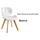 thumbnail image 2 of Silla de comedor acolchada Mariposa blanca con patas fijas de madera, 2 of 3