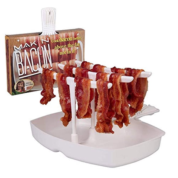 La preparación de un plato de tocino para microondas Bacon Original reduce la grasa