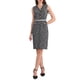 thumbnail image 1 of INSPIRE CHIC Vestido sin mangas de tweed para mujer 2025 Verano Oficina Trabajo Cuello en V Vestidos ajustados tipo lápiz 2XL Negro, 1 of 5