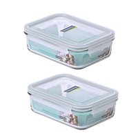 Pack 2 Contenedores Vidrio Hermetico Rect 1000Ml Glasslock
