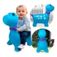 thumbnail image 1 of Montable dinosaurio inflable juguete azul brinca saltarin, 1 of 3