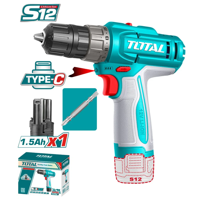 Total Tools - Taladro Ato Total 12V 10Mm+1B 1 5A C Usb C C Tdli122061