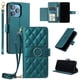 thumbnail image 1 of Funda tipo billetera FOXDOCK para iPhone 16 Pro Max – Tapa abatible con correa para mujer, 1 of 5