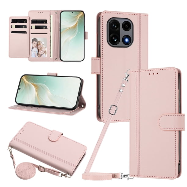 Funda Billetera de Cuero Sintético para OnePlus 15, Rosa