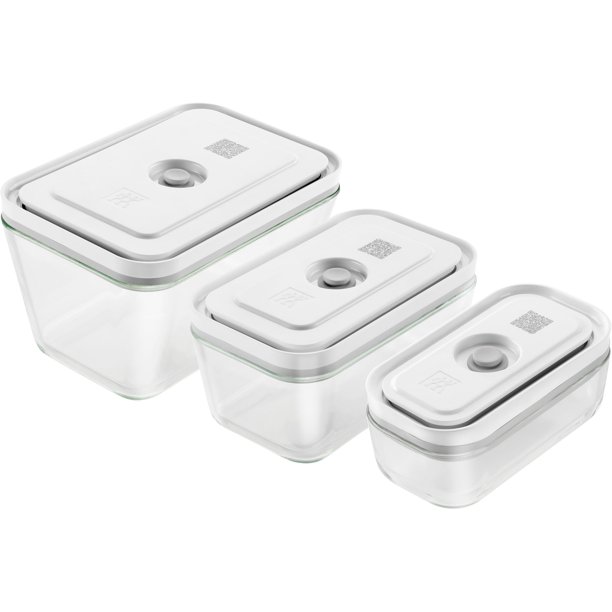 Zwilling J. A. Henckels Fresh Save 36803-003 Recipientes de Vidrio con Vacío Fresh & Save, Juego de 3 Tallas, Hermético y Resistente al Calor