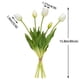 thumbnail image 2 of Ramo de tulipanes artificiales DUYONE Real Touch de látex, 15 unidades, color blanco, 2 of 6