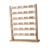 Ioensy - Soporte De Exhibición De Pendientes De Madera, Ganchos Extraíbles, Escaparate, Estante De Almacenamiento De Pendientes, 6 Niveles