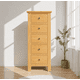 thumbnail image 1 of Cómoda "Kull" Minimalista 5 Cajones Mueble de Madera Slim - Natural - 55x40x120 cm, 1 of 3