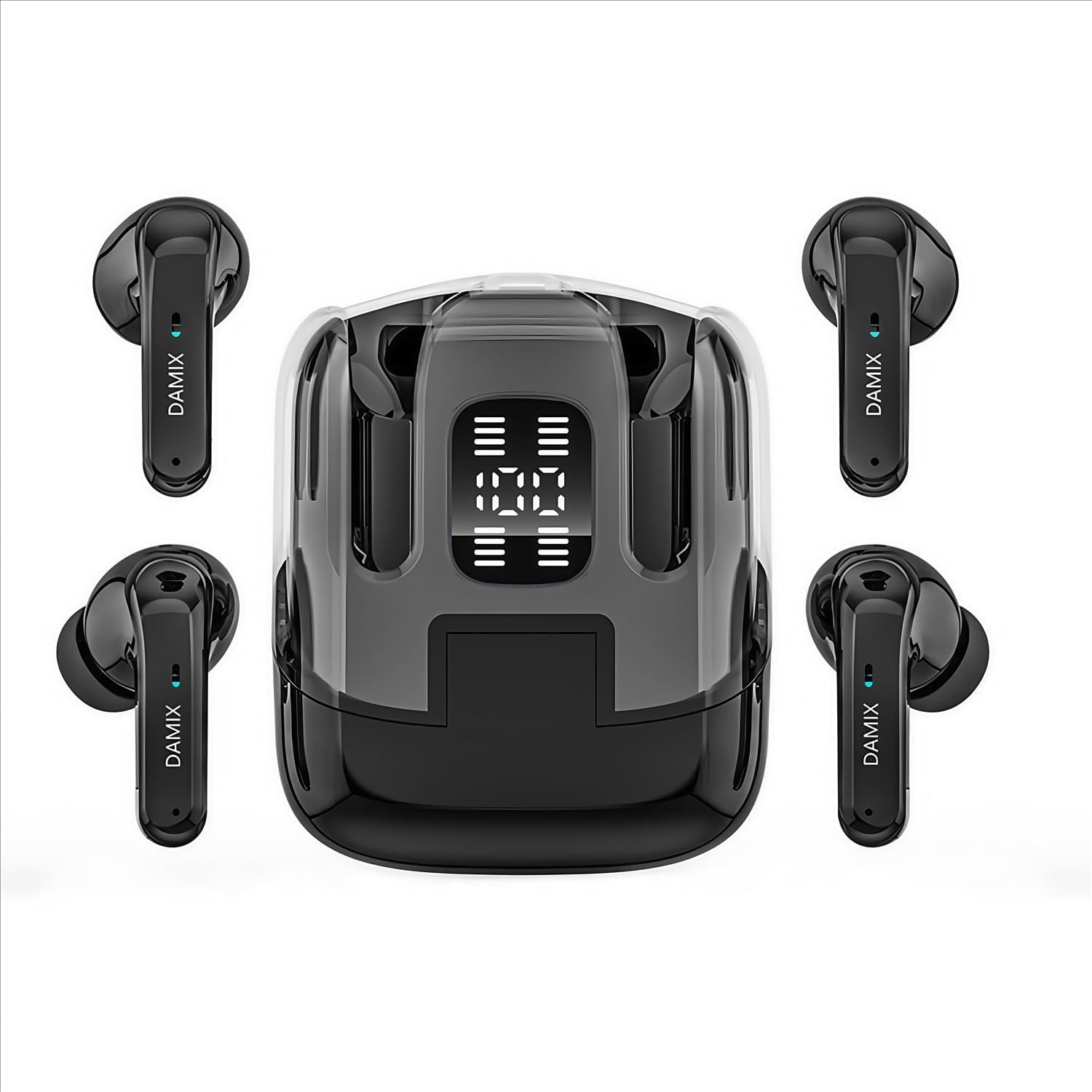 Aaronmei - Auriculares Inalámbricos Bluetooth 5.5 Hi-fi Estéreo Paquete De 4 Negro