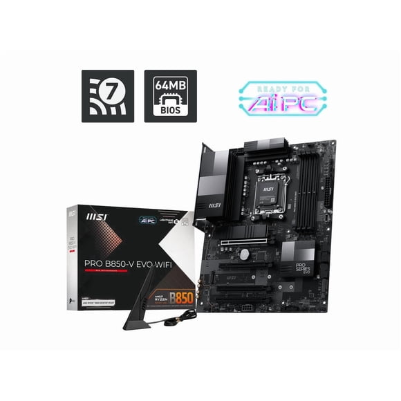 Intel Pro B850-V Evo Wi-Fi AM5 AMD B850 SATA 6Gb/s 5G Red Wi-Fi6E DDR5