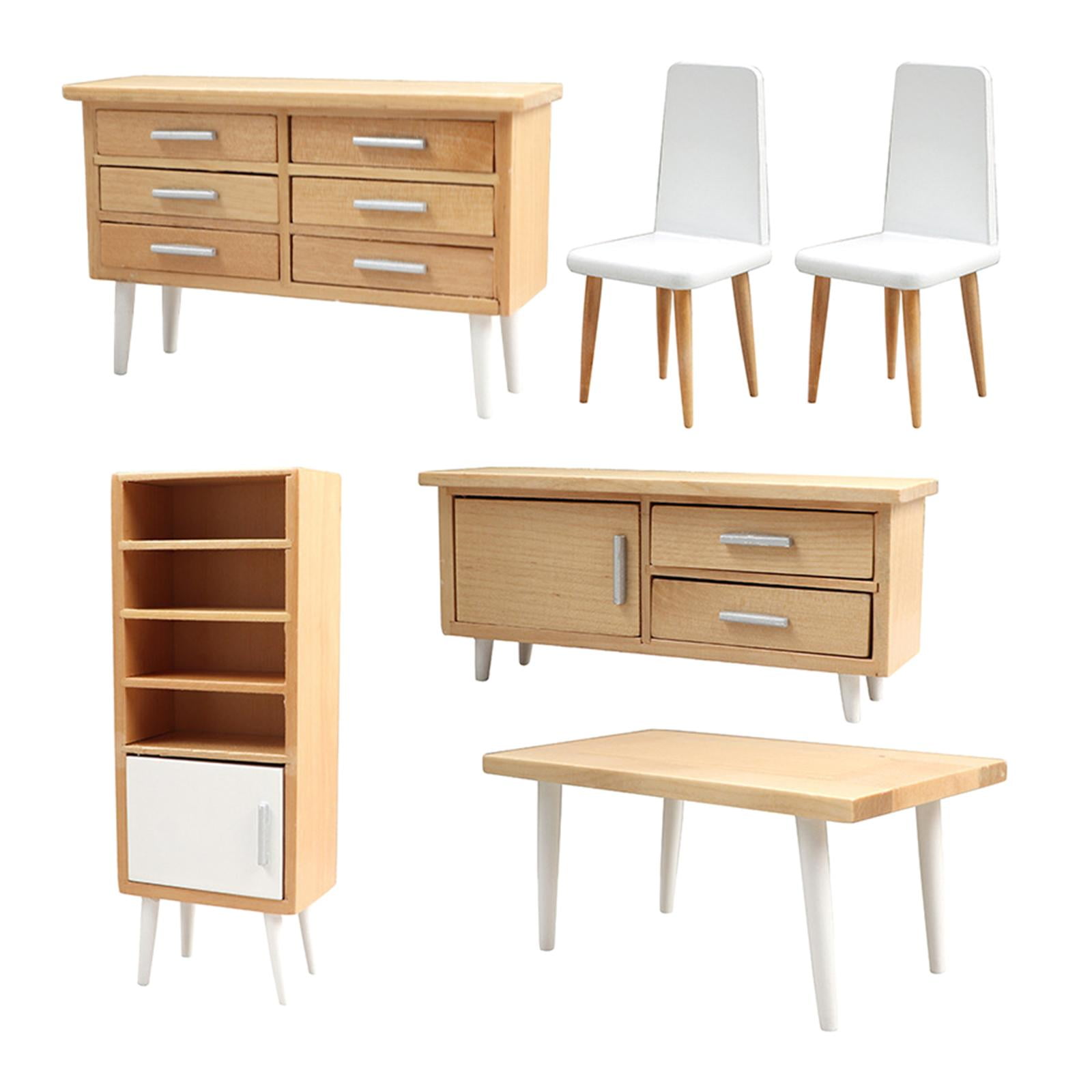 Bothyi - 6x Muebles De Casa De Muñecas Gabinetes De Comedor De Casa De Muñecas Micropaisaje
