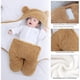 thumbnail image 4 of Manta De Felpa Para Recién Nacido Suave Manta Con Capucha Diseño De Piernas Abiertas Saco De Dormir De 0 A 3 Meses Caqui, 4 of 7