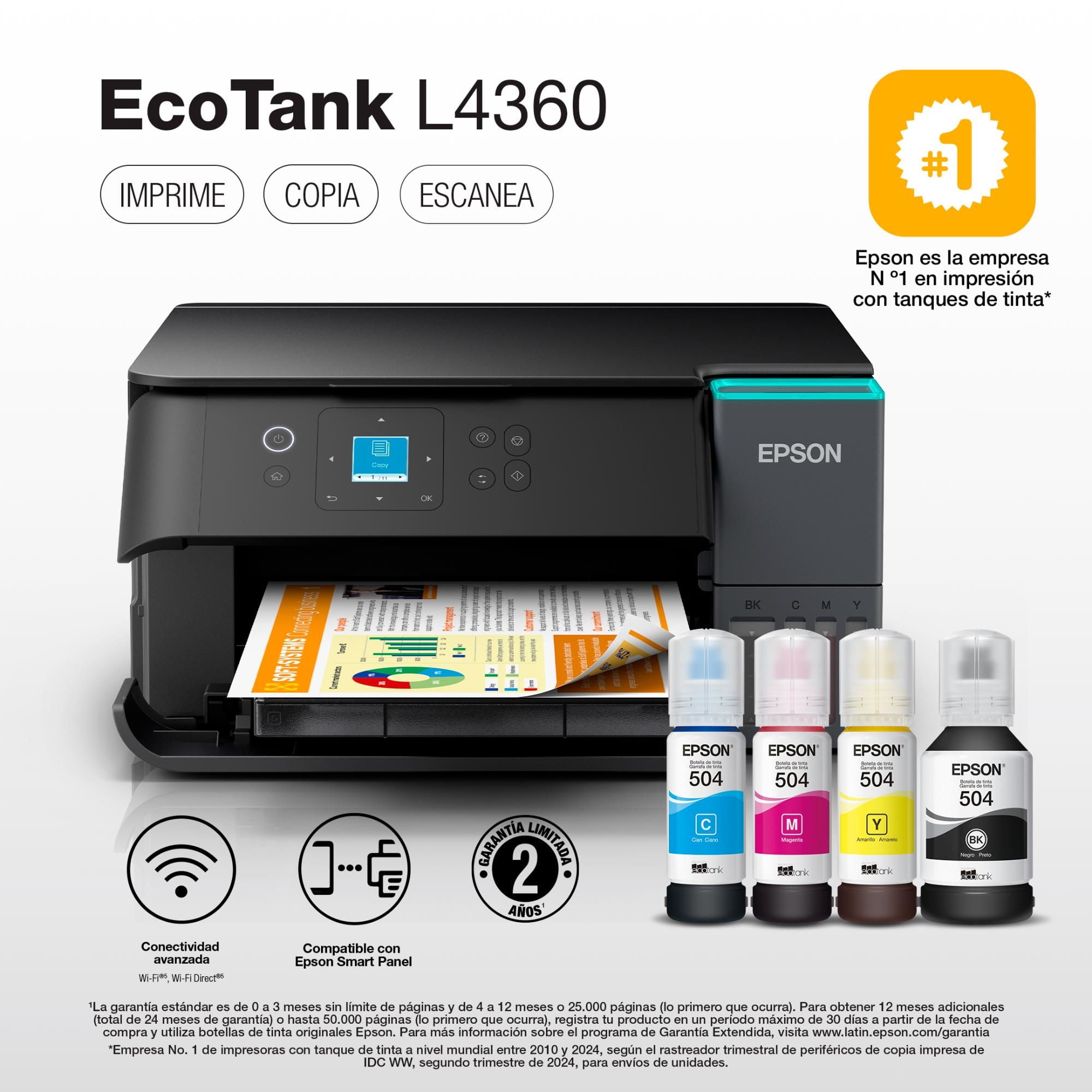 Impresora Multifiuncional Epson L4360 Negro