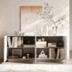 thumbnail image 3 of Gabinete de bufé con almacenamiento,4 puertas Moderno Accent Storage Sideboard,Lujoso bufé de gabinete de piso con antidumping independiente para cocina, 3 of 5