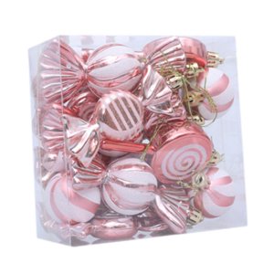 Bothyi - 18 Bolas Navideñas Vívidas Para Decorar El Hogar, Celebraciones Al Aire Libre, Color Oro Rosa.