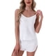 thumbnail image 1 of Conjuntos de pijama para mujeres, shorts, cami sexy de satén para ropa de dormir cómoda y uso en el salón durante todo el año, S blanco, 1 of 6