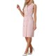 thumbnail image 4 of INSPIRE CHIC Vestido de Mujer Regreso a Clases Conjunto de Maestra Sin Mangas Solapa con Muesca Doble Botonadura Vestido Blazer de Oficina con Cinturón L Rosa, 4 of 6