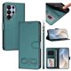 thumbnail image 1 of Funda de Cuero Tipo Billetera para Samsung Galaxy S26 Ultra 5G 6.9", con Tarjetero, Correa para Muñeca, Soporte a Prueba de Golpes con Relieve de Patrón Feliz, Verde, para Galaxy S26 Ultra 5G, 1 of 8