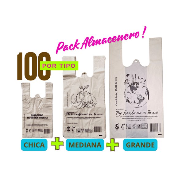 Bolsa Pack Compostable y Biodegradable | 300 unidades