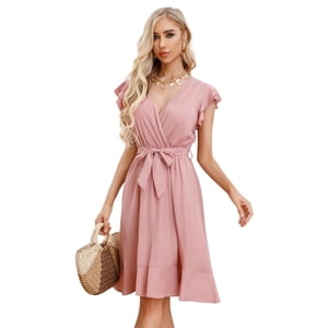 Likeshop - Vestido Corto Primavera Mujer Manga Corta Casual Y Eventos 327