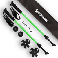 Wild Travel - Pack 2 Bastones Trekking Diseñado Para Niños/As Verde