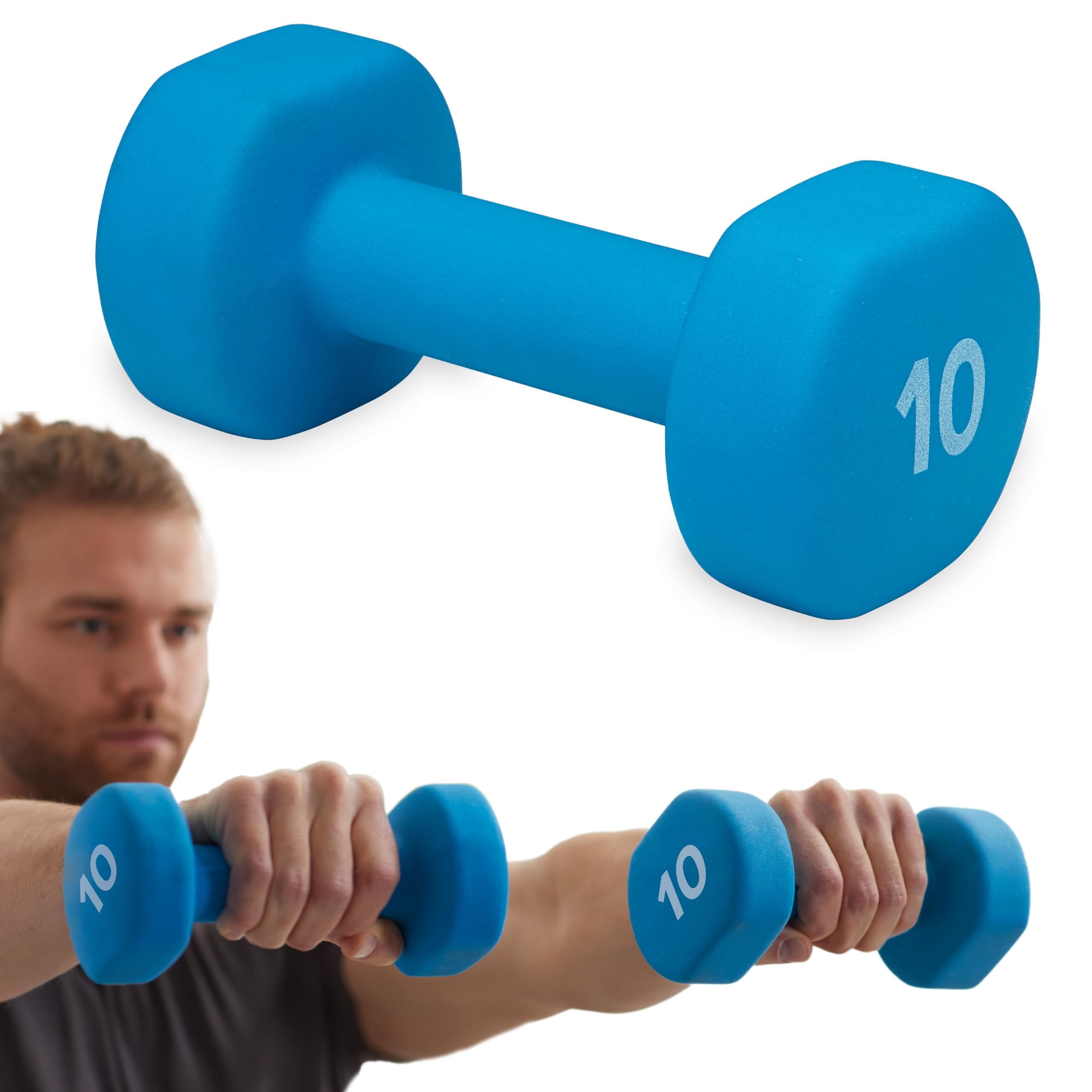 Mancuerna Gaiam Con Revestimiento De Neopreno, 4,5 Kg, Color Azul