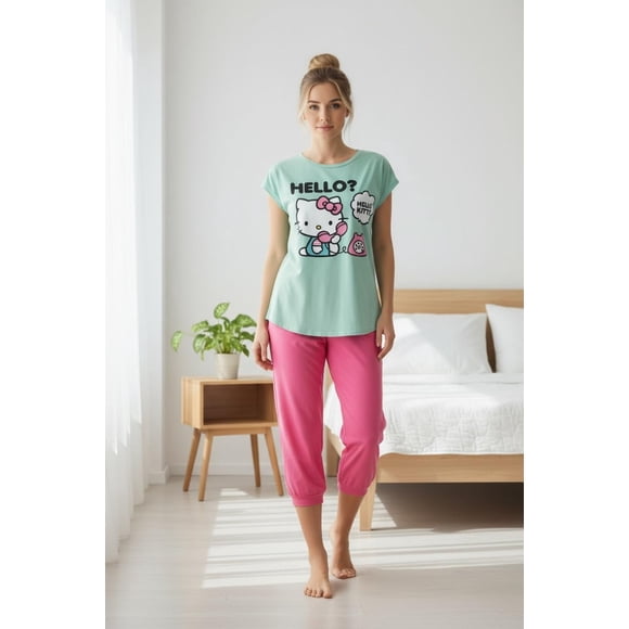 Pijama Mujer Hello Kitty verde S