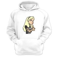 Genérico - Polerón Canguro Alicia Rock & Roll Blanco Talla S Unisex