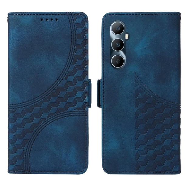 Carcasa FOXDOCK Realme C65 4G de cuero PU, diseño acolchado clásico, protección contra caídas y rayones