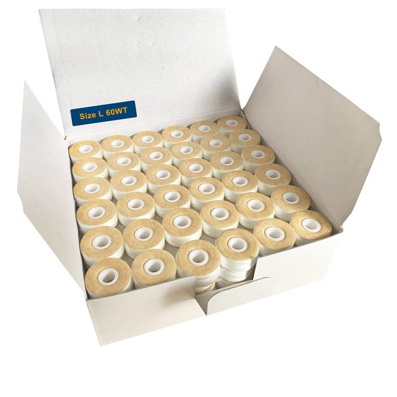 Bobinas de bordado HimaPro Tamaño L (SA-155) 144 piezas blancas