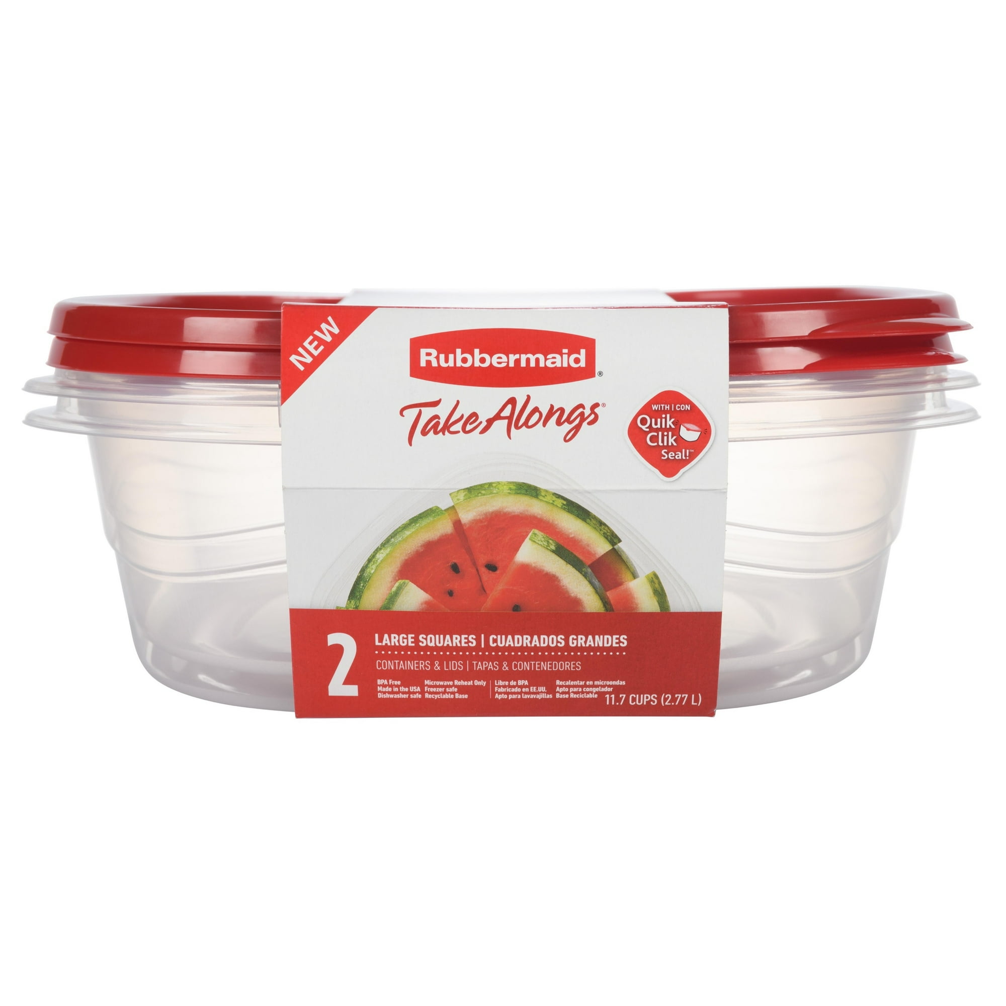 Rubbermaid - Pack De Contenedor Takealongs 2.8l Plástico 2 Piezas Transparente