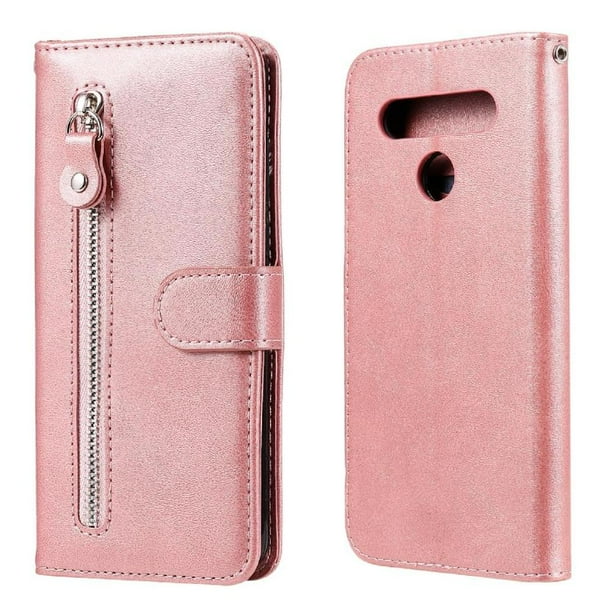 Funda con Cremallera para LG K41S, Carcasa Cartera de Cuero PU con Soporte y Tarjetero