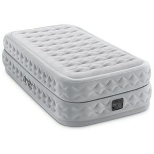 Intrx - Colchón Inflable Eléctrico Intex 1.5 Plazas Supreme Air-Flow Con Fiber-Tech 191X99X51 Cm