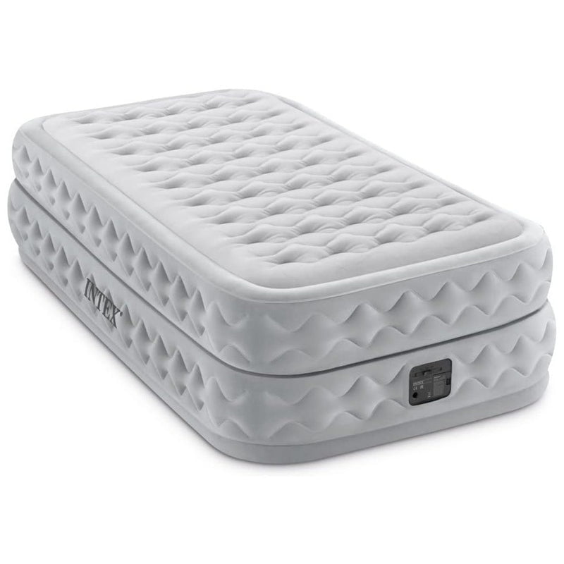 Intrx - Colchón Inflable Eléctrico Intex 1.5 Plazas Supreme Air-flow Con Fiber-tech 191x99x51 Cm