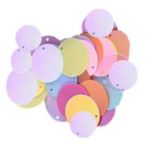 Magideal - 85 Piezas De Lentejuelas Sueltas Redondas Planas De 20Mm, Lentejuelas Redondas Sueltas, Con Agujero, Decoración, Accesorios De Tocado Diy Para Bordado Multicolor