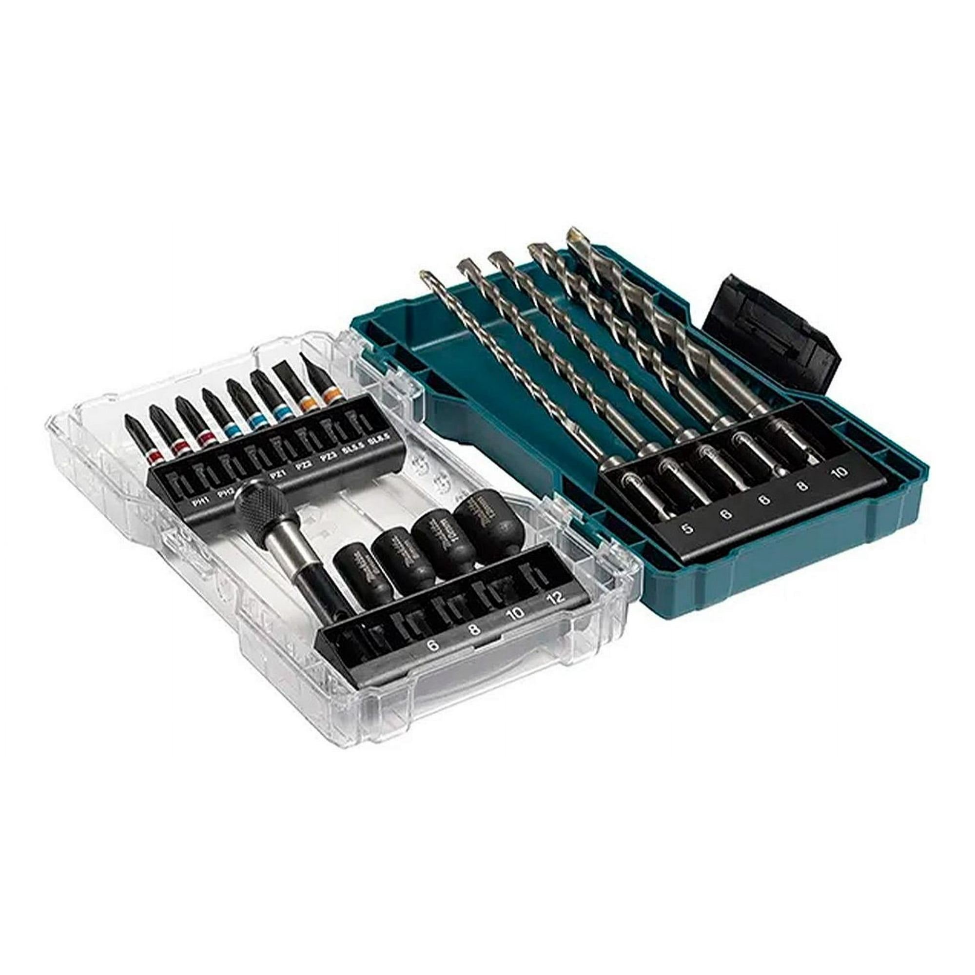 Set Brocas Sds Plus, Puntas Y Dados Makita 18 Piezas E-07026 Verde