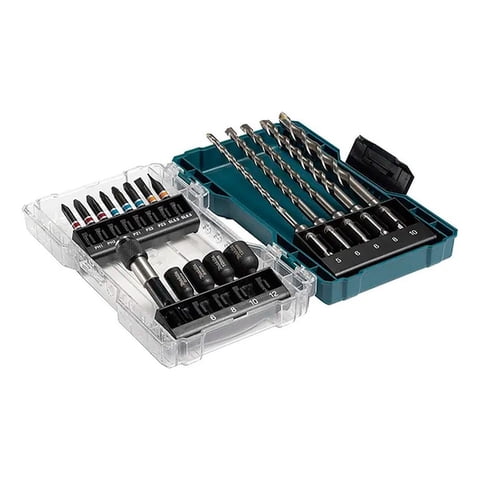 Set Brocas Sds Plus, Puntas Y Dados Makita 18 Piezas E-07026 Verde